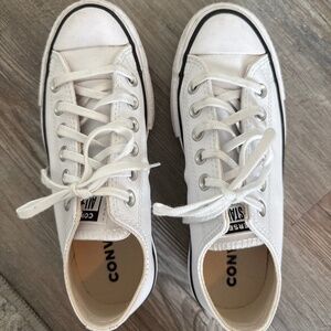 Leather platform converse white WOMEN 5.5